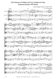 Trio Sonata in D Minor for Two Violins & Viola Essercizii musici TWV42:d4 Sheet Music by Georg Philipp Telemann