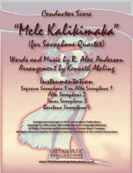 Mele Kalikimaka (for Saxophone Quartet SATB or AATB) Sheet Music by Bing Crosby