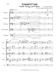 "Summertime" for Trombone Quartet (A min/Bb min) Sheet Music by George Gershwin