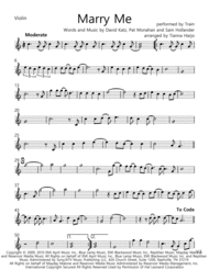 Marry Me - Duet (violin and cello) Sheet Music by Train