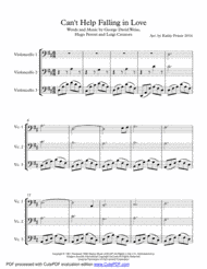 Can't Help Falling In Love for Cello Trio Sheet Music by Michael Buble
