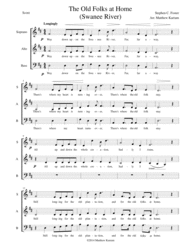 The Old Folks at Home - Swanee River Sheet Music by Stephen Foster