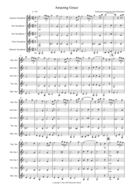 Amazing Grace for Saxophone Quintet Sheet Music by Traditional