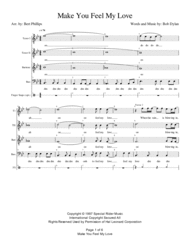 Make You Feel My Love - TTBB A cappella quartet Sheet Music by Adele