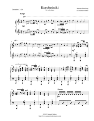Korobeiniki (Korobushka) - for piano Sheet Music by Russian Folk Song