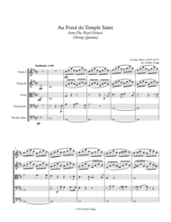 Au Fond du Temple Saint from the The Pearl Fishers (String Quintet) Sheet Music by Georges Bizet