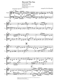 Beyond The Sea for Violin and Cello Duet Sheet Music by Bobby Darin