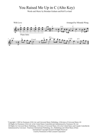 You Raise Me Up - Alto Saxophone Solo (Lead Sheet in C) Sheet Music by Josh Groban
