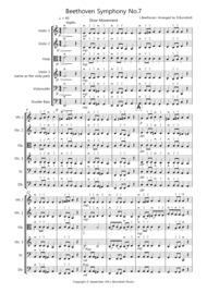 Beethoven Symphony No.7 (slow movement) for String Orchestra Sheet Music by L.Beethoven
