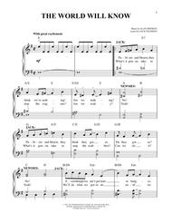 The World Will Know Sheet Music by Alan Menken