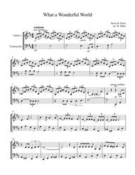 What A Wonderful World for violin & cello duet Sheet Music by Louis Armstrong