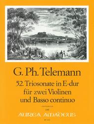 52nd Trio sonata E major TWV 42:E5 Sheet Music by Georg Philipp Telemann