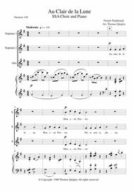 Au Clair de la Lune Sheet Music by French traditional