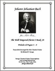 Well Tempered Book 1A for Solo Classical Guitar - 16 Solos Sheet Music by Johann Sebastian Bach