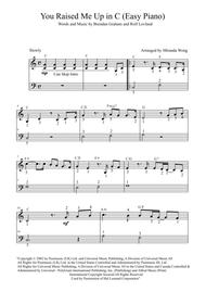 You Raise Me Up - Easy Piano Solo in C Key (With Fingerings) Sheet Music by Josh Groban