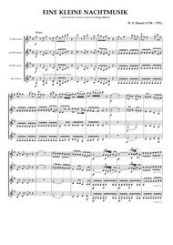 Eine Kleine Nachtmusik for Clarinet Quartet Sheet Music by Wolfgang Amadeus Mozart