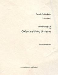 Romance Op.36 for Cello and String Orchestra Sheet Music by Camille Saint-Saens