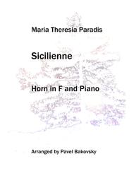 Sicilienne by Maria Theresia Paradis Sheet Music by Maria Theresia Paradies