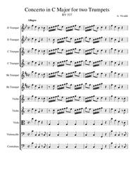 Concerto for Two Trumpets in C major RV537  - Antonio Vivaldi - Score and Parts - Trumpets in Bb