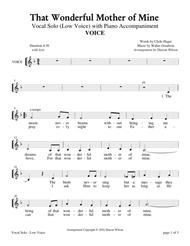 That Wonderful Mother of Mine - Low Voice (Vocal Solo with Piano Accompaniment) Sheet Music by Clyde Hager
