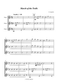 March of the Trolls - Flute Trio Sheet Music by Kate Agioritis