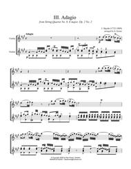 Adagio from String Quartet Op. 2 No. 2 for violin and guitar Sheet Music by J. Haydn (1732-1809)