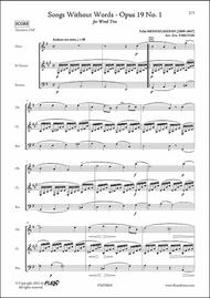 Songs without Words Opus 19 No. 1 Sheet Music by Felix Bartholdy Mendelssohn