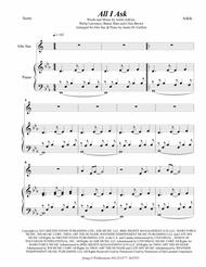 Adele: All I Ask for Alto Sax & Piano Sheet Music by Adele