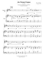 Mozart: Ave Verum Corpus for Soprano Sax & Piano Sheet Music by Wolfgang Amadeus Mozart