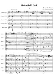 Quintet in Eb Op.4 mvmt.1 - Beethoven (Clarinet Quintet) Sheet Music by Ludwig van Beethoven