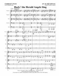 Hark the Herald Angels Sing for Brass Quintet Sheet Music by public domain