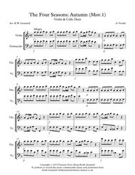The Four Seasons - Autumn (Mov.1): Violin & Cello Duet Sheet Music by A