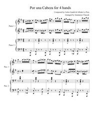 Por una Cabeza for piano duet (4 hands) Sheet Music by Carlos Gardel