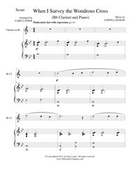 WHEN I SURVEY THE WONDROUS CROSS (Bb Clarinet/Piano and Clarinet Part) Sheet Music by Lowell Mason