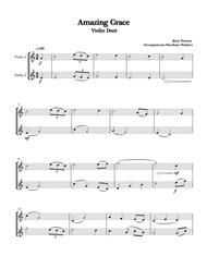 Amaizing Grace Violin Duet Sheet Music by Jhon Newton