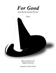 For Good from Wicked for Piano Sheet Music by Stephen Schwartz