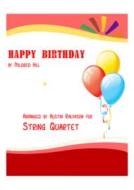 Happy Birthday - string quartet Sheet Music by Mildred Hill