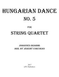Hungarian Dance No. 5 for String Quartet Sheet Music by Johannes Brahms