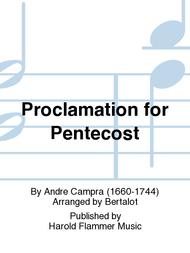 Proclamation for Pentecost Sheet Music by Andre Campra