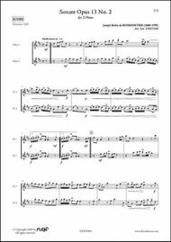 Sonata Opus 13 No. 2 Sheet Music by Joseph Boismortier