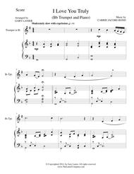 I LOVE YOU TRULY (Duet for Bb Trumpet/Piano with Score and Parts) Sheet Music by CARRIE JACOBS-BOND
