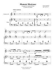 Schubert: Moment Musicaux for Clarinet & Piano Sheet Music by Franz Schubert