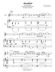 Schumann: Abendlied for Oboe & Piano Sheet Music by Robert Schumann
