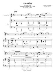 Schumann: Abendlied for Soprano Sax & Piano Sheet Music by Robert Schumann