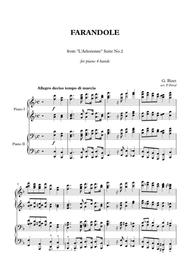 Bizet - FARANDOLE from "L'Arlesienne" Suite No.2 - piano 4 hands Sheet Music by Georges Bizet