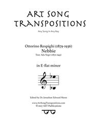 Nebbie (E-flat minor) Sheet Music by Ottorino Respighi