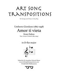 Amor ti vieta (D-flat major) Sheet Music by Umberto Giordano