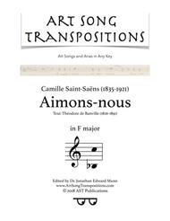 Aimons-nous (F major) Sheet Music by Camille Saint-Saens
