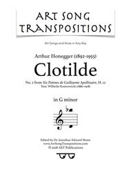 Clotilde (G minor) Sheet Music by Arthur Honegger