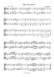 When The Saints Go Marching In (trumpet duo and trio) Sheet Music by Traditional